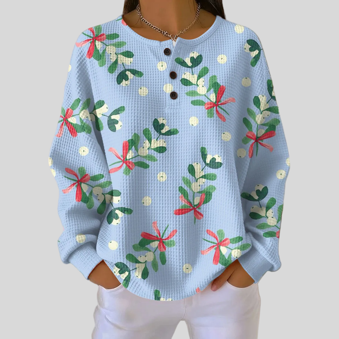 Jolanta™ | Świąteczna Bluza w Kwiaty