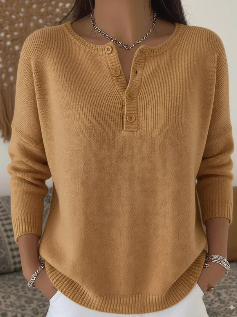 Ernesta™ | Sweter z Guzikami Henley