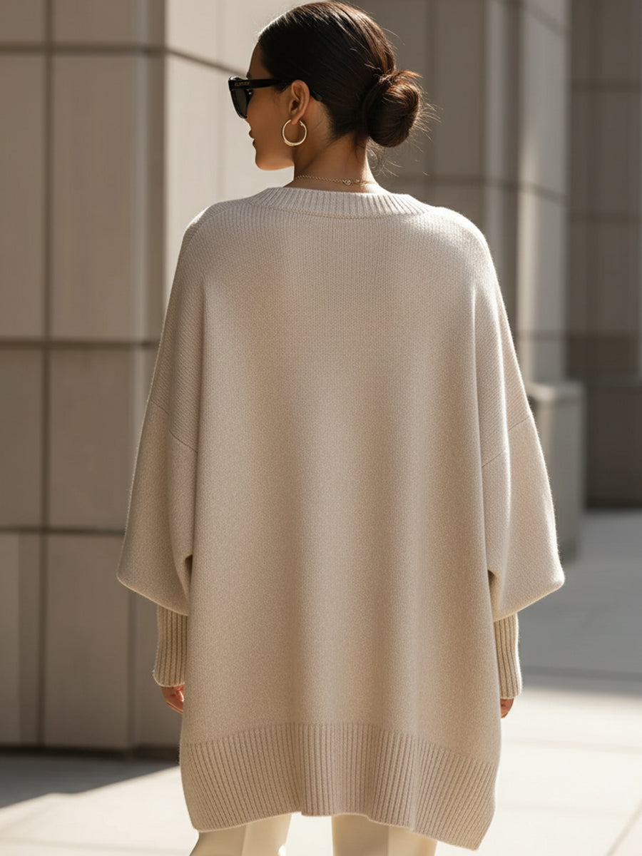 Ludwika™ | Sweter Oversize z Szerokim Dekoltem
