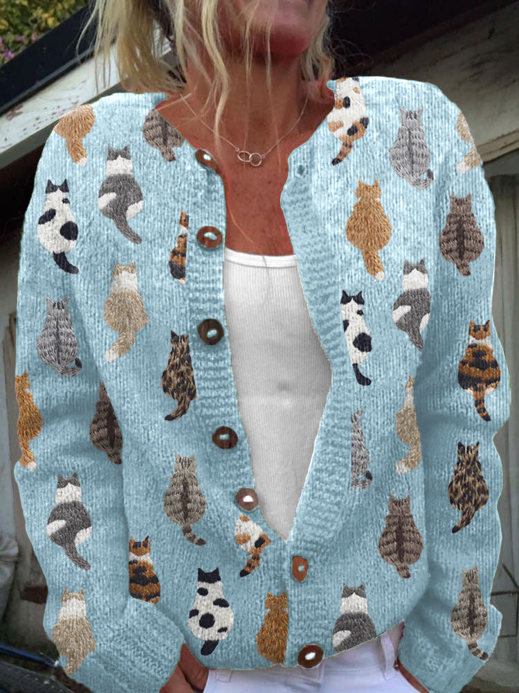 Charlotte™ | Rozpinany Sweter z Kotami