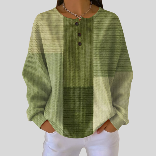 Gražyna™ | Miękki Sweter Henley z Guzikami