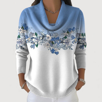 Aurelia™ | Sweter w Kwiaty z Golfem