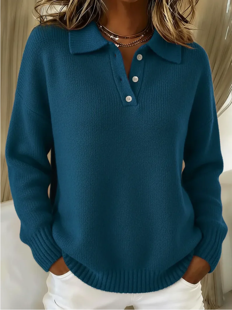 Jovie™ | Sweter Polo z Dekoltem V