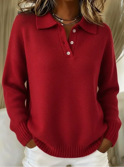 Jovie™ | Sweter Polo z Dekoltem V
