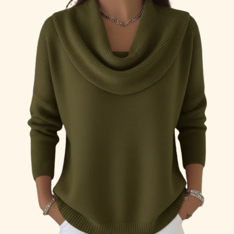 Jola™ | Sweter z Drapowanym Dekoltem