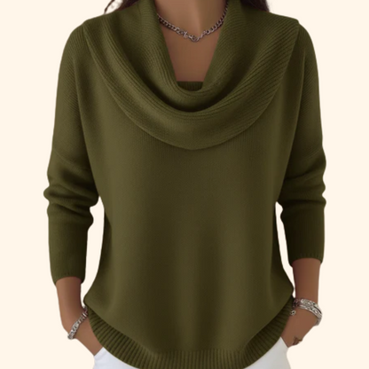 Jola™ | Sweter z Drapowanym Dekoltem