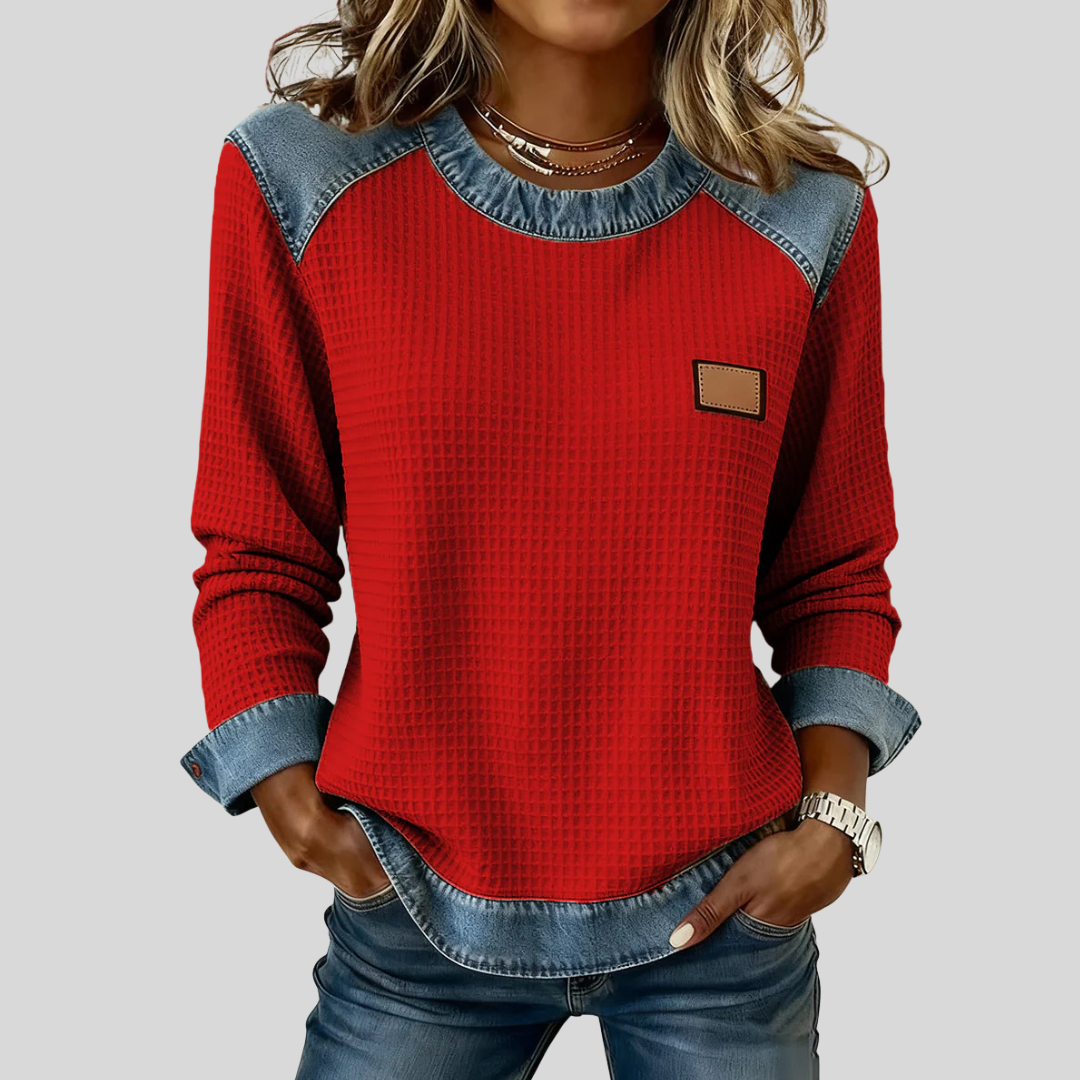 Dorota™ | Sportowy Sweter z Kontrastami