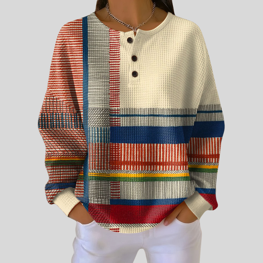 Gabriela™ | Kolorowy Top Henley