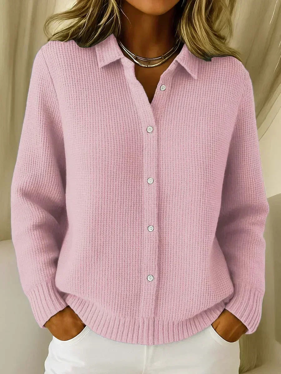 Rachela™ | Sweter Rozpinany z Fakturą na Guziki