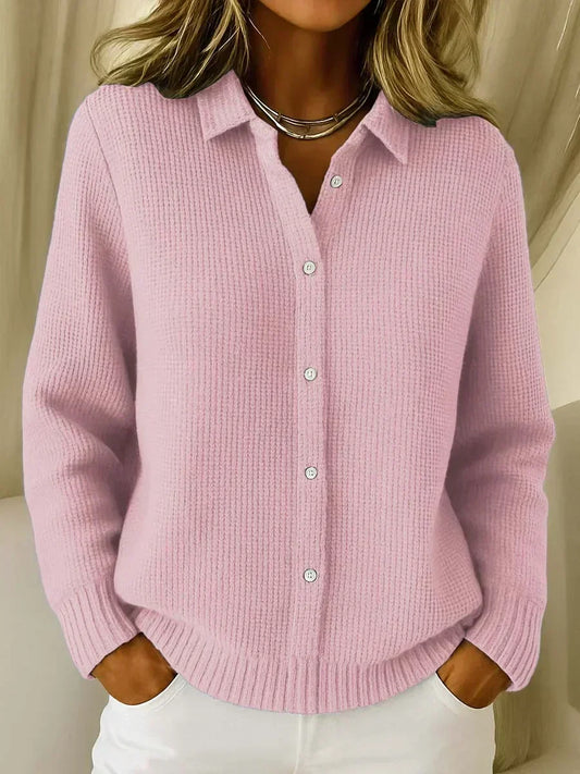 Rachela™ | Sweter Rozpinany z Fakturą na Guziki