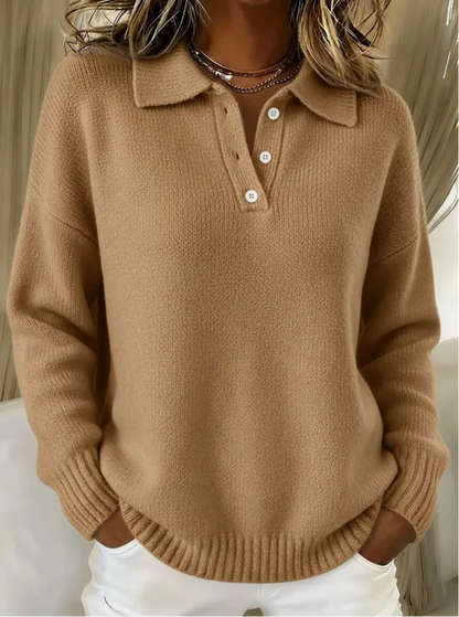 Jovie™ | Sweter Polo z Dekoltem V