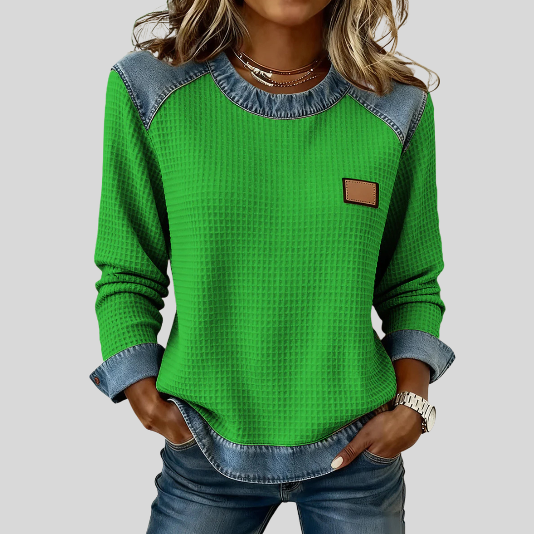 Dorota™ | Sportowy Sweter z Kontrastami