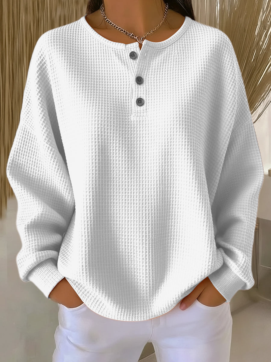 Miranda™ | Bluza Henley z Fakturą
