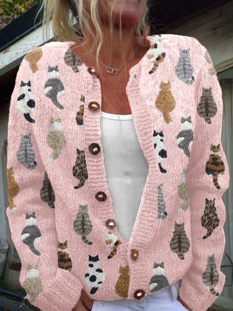 Charlotte™ | Rozpinany Sweter z Kotami