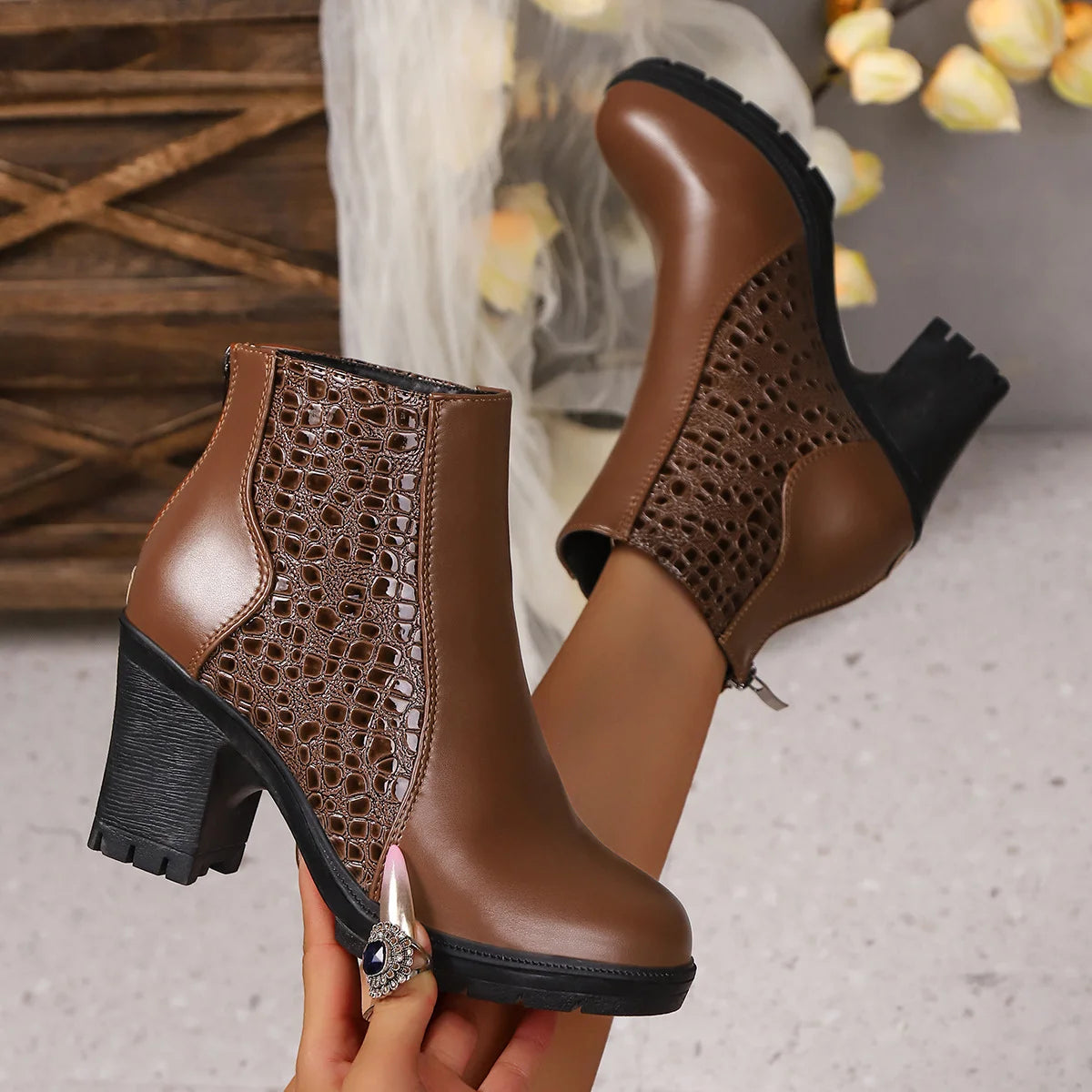 Katarzyna™ Buty na grubym obcasie z prawdziwej skóry i wsparciem łuku stopy 💫