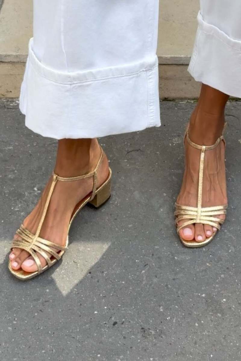 Allegra | Sandały Złote Codzienna Elegancja