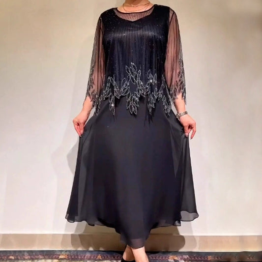 Alicja™ Elegancka sukienka z błyszczącą przezroczystą warstwą wierzchnią 💫