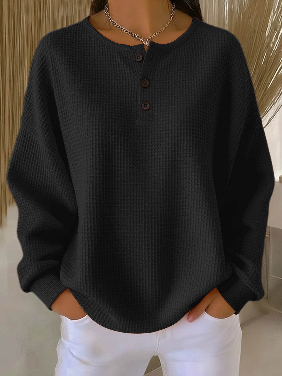 Miranda™ | Bluza Henley z Fakturą