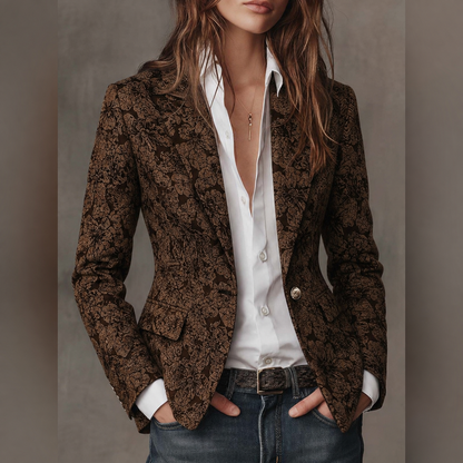 Jerzyna™ | Taliowana Marynarka Żakardowa Paisley