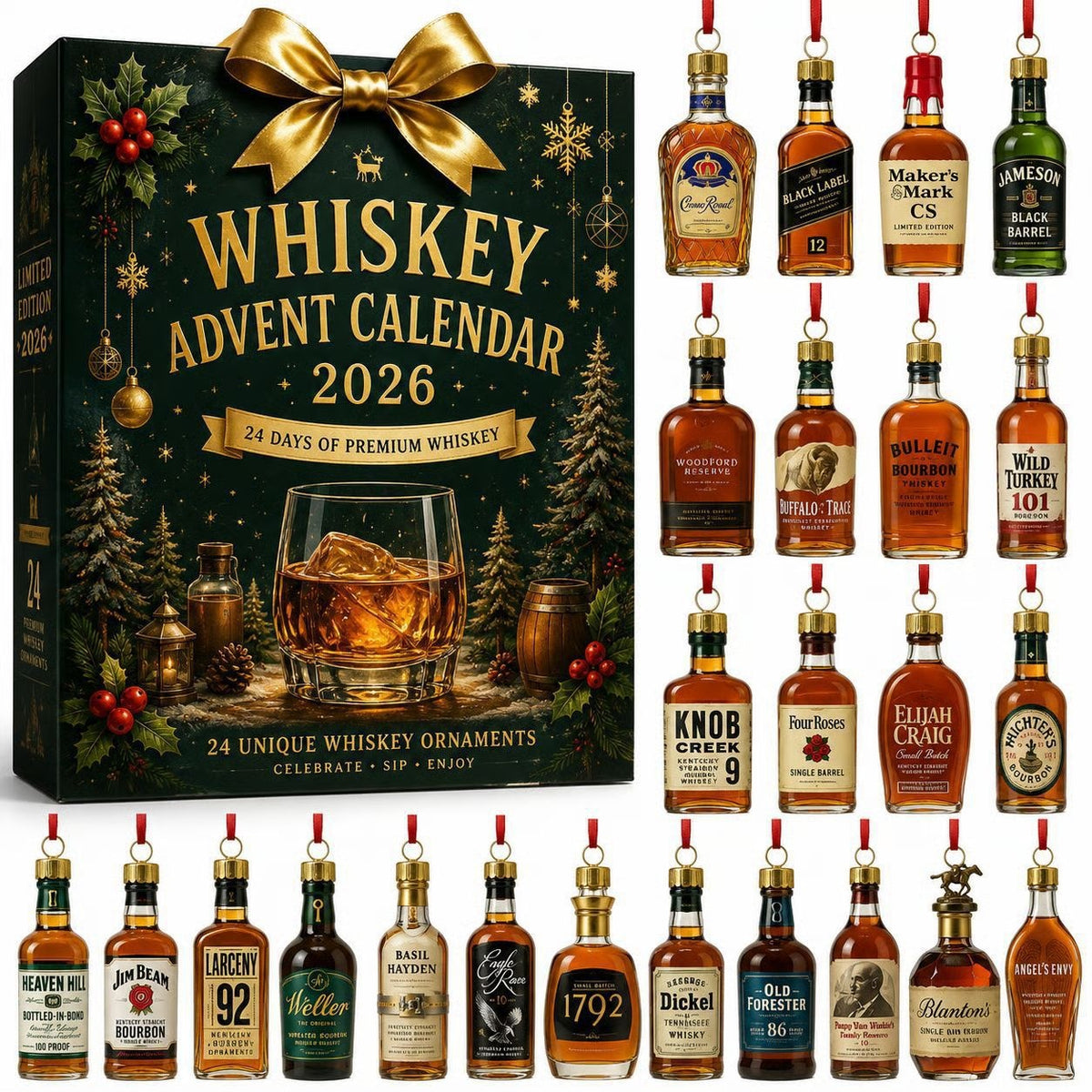 Kalendarz Adwentowy Whisky 2026 — 24 Kolekcjonerskie Zawieszki