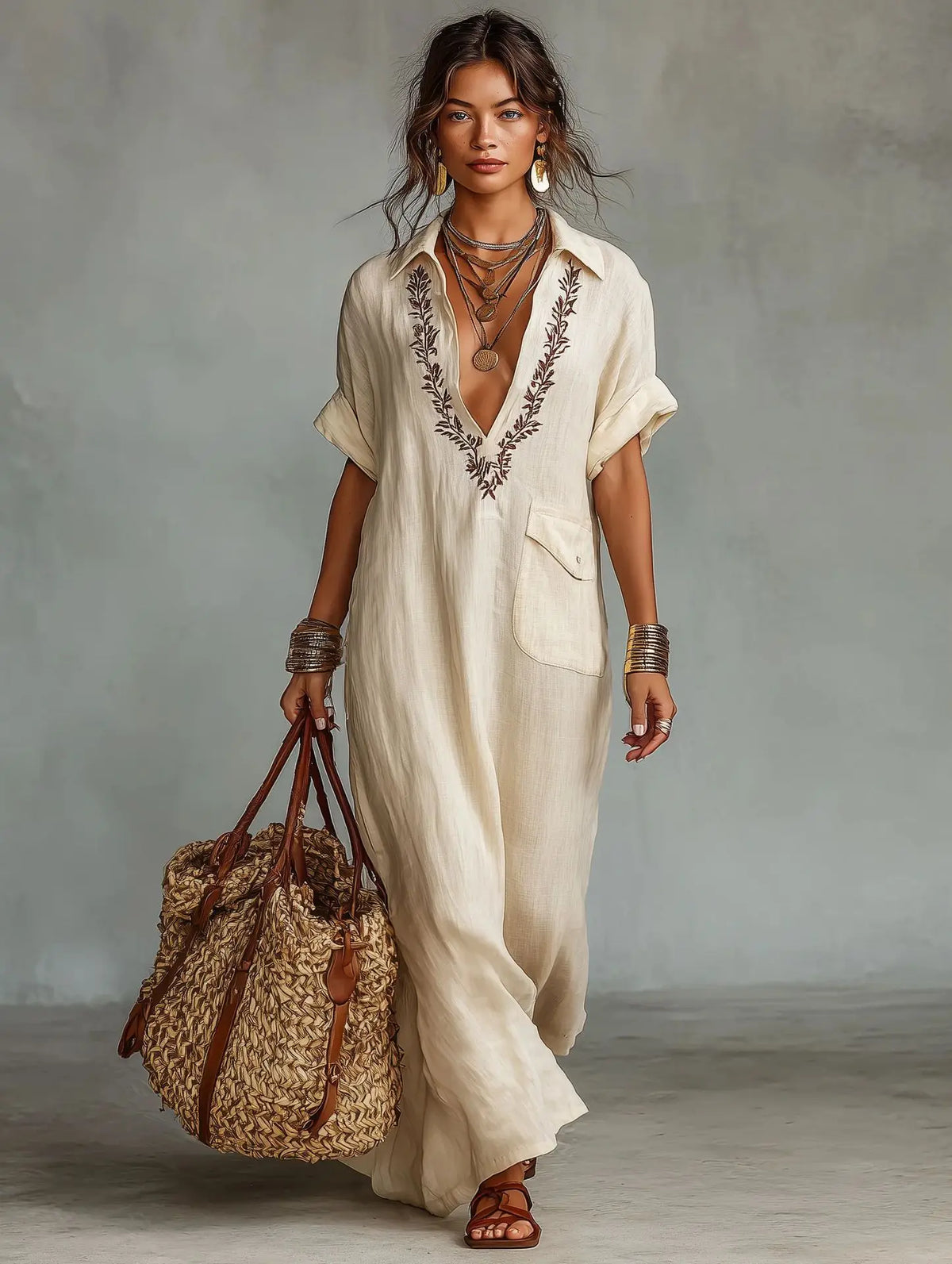 Malwina | Sukienka maxi boho w kwiaty