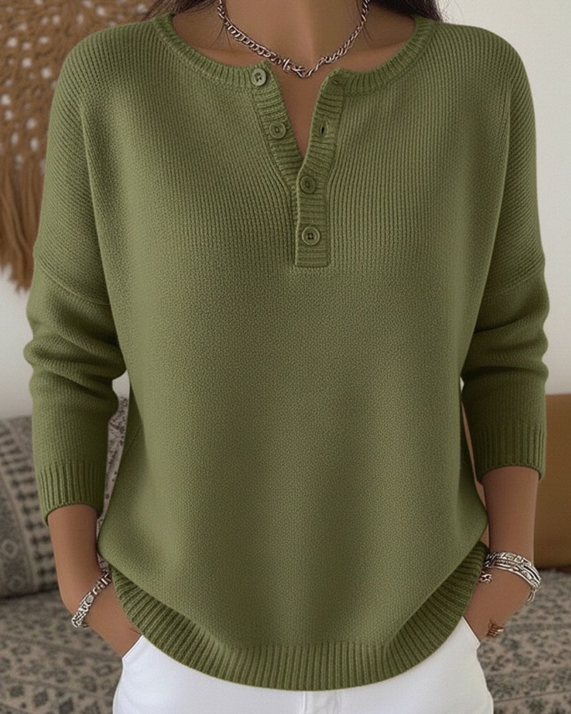 Ernesta™ | Sweter z Guzikami Henley