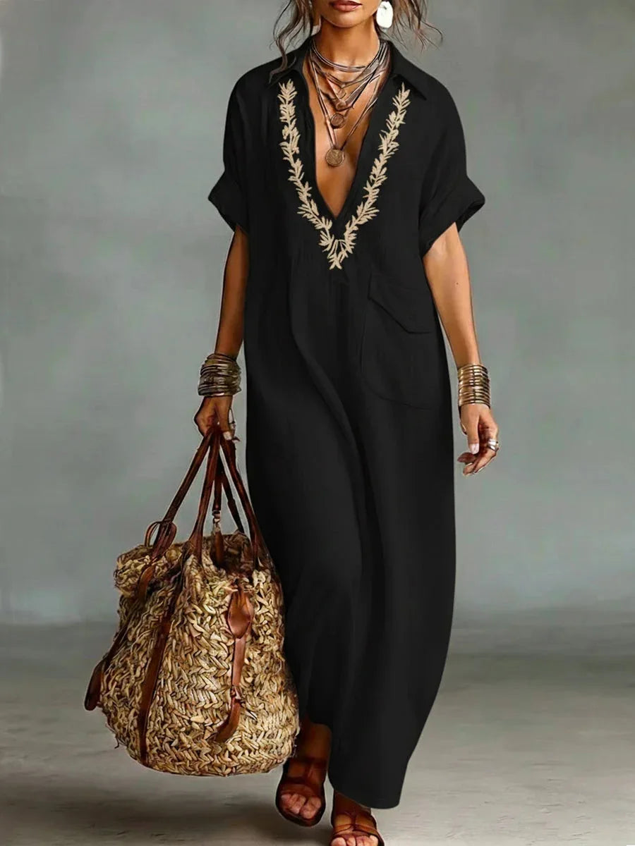 Malwina | Sukienka maxi boho w kwiaty