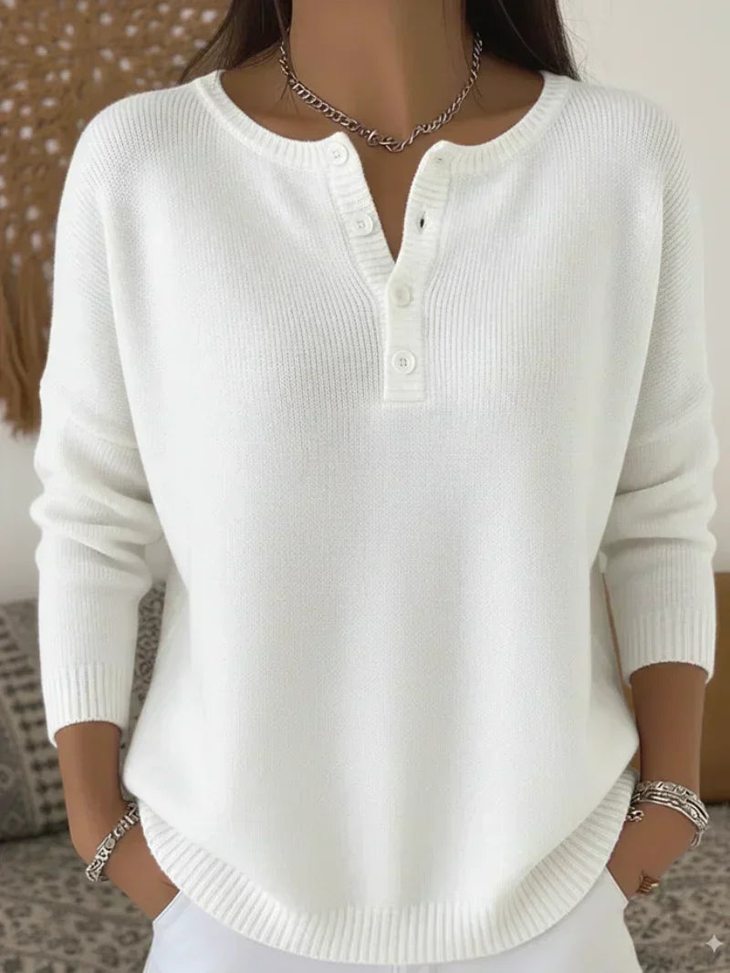 Ernesta™ | Sweter z Guzikami Henley