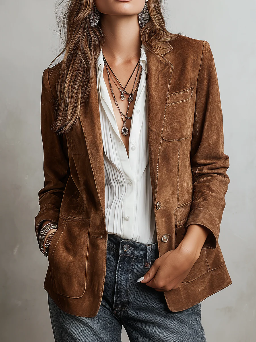 Milena™ | Brązowa Marynarka Vintage