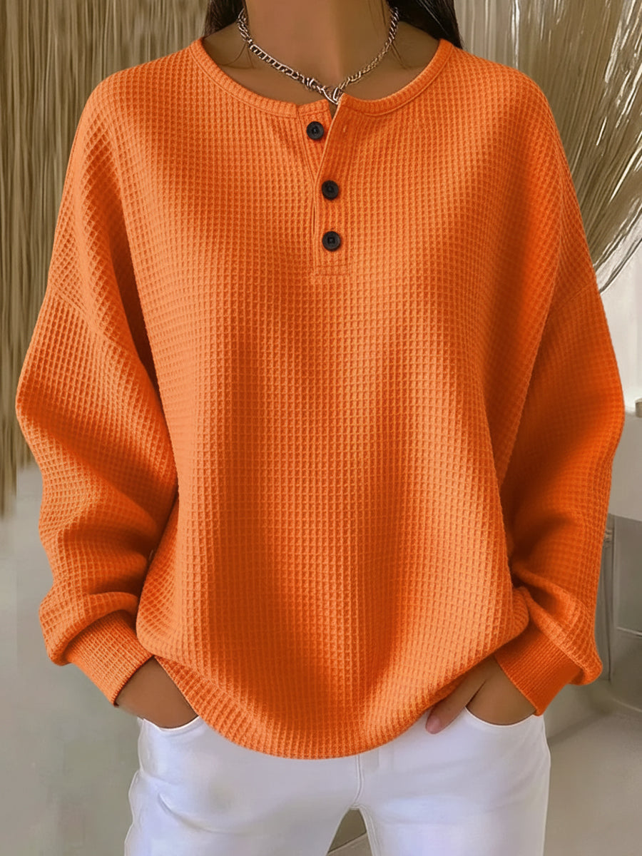Miranda™ | Bluza Henley z Fakturą