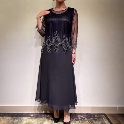 Alicja™ Elegancka sukienka z błyszczącą przezroczystą warstwą wierzchnią 💫