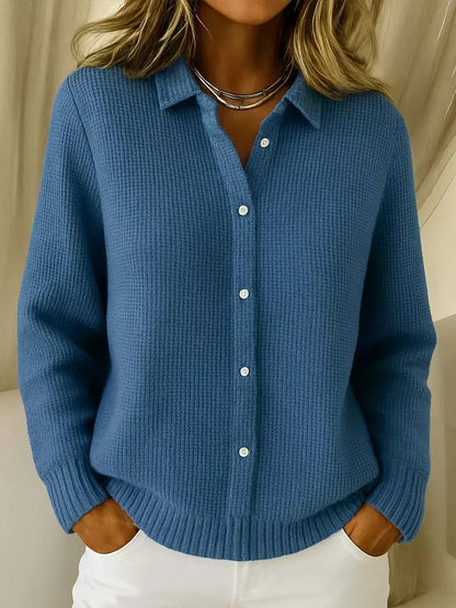 Rachela™ | Sweter Rozpinany z Fakturą na Guziki