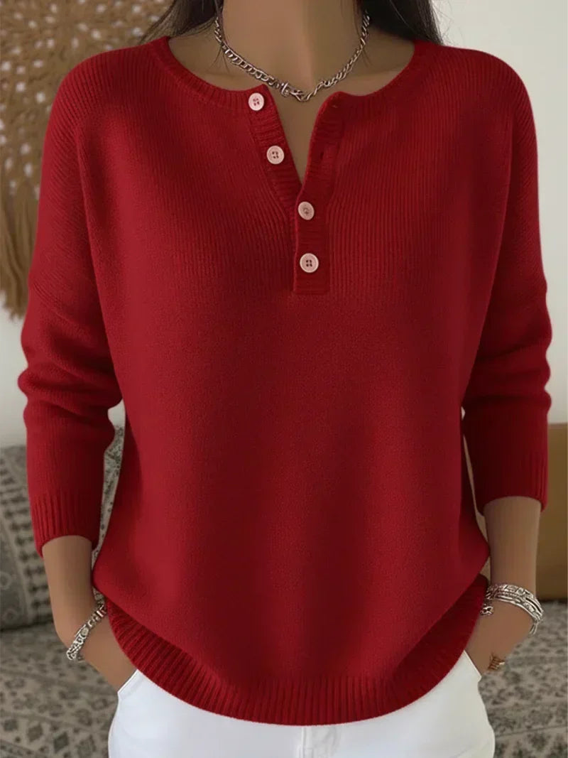 Ernesta™ | Sweter z Guzikami Henley
