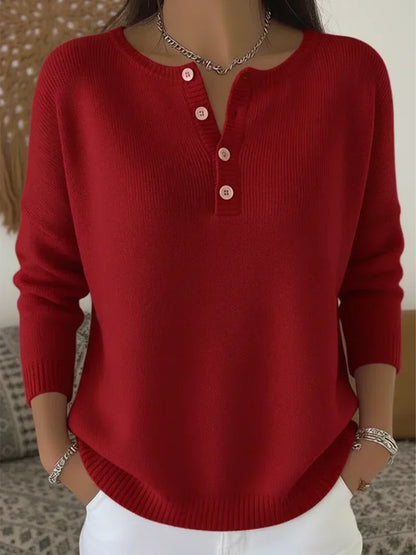 Ernesta™ | Sweter z Guzikami Henley