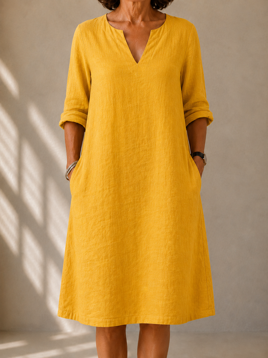 Vivian™ | Elegancka Lniana Sukienka Letnia