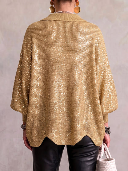 Otylia™ | Sweter Oversize na Złote Guziki