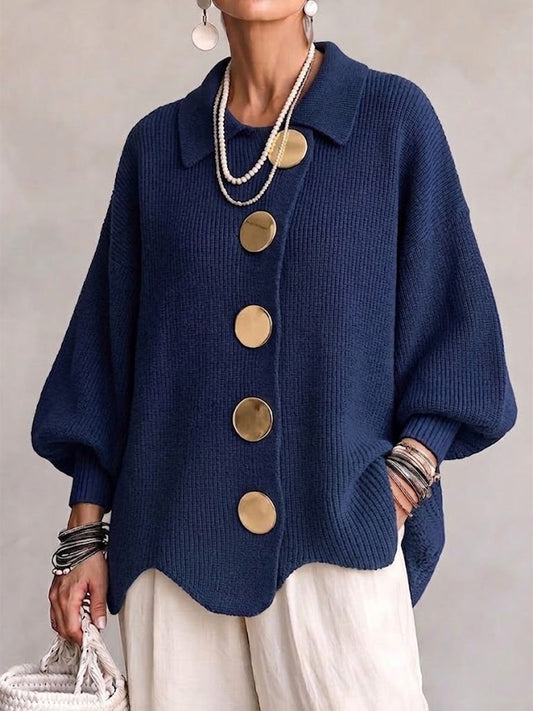 Otylia™ | Sweter Oversize na Złote Guziki