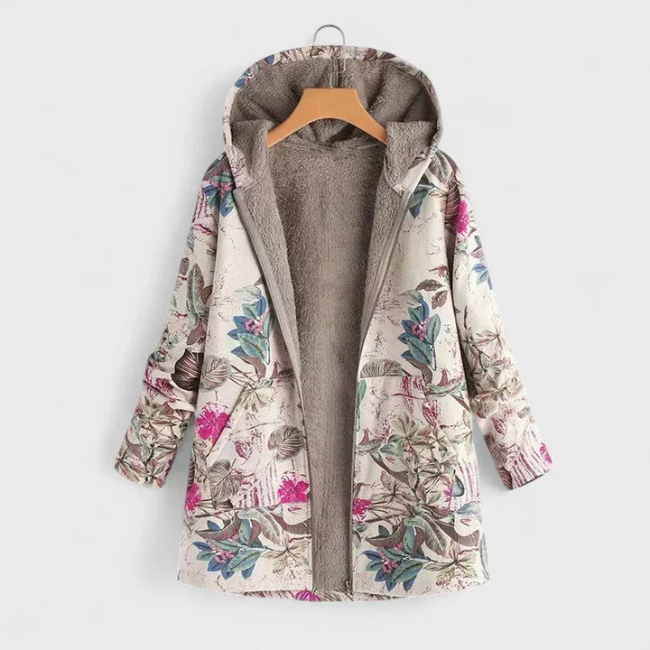 Klara™ | Ciepła Pikowana Parka w Kwiaty