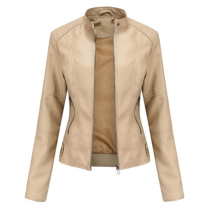 Helena™ | Elegancka Kurtka Moto ze Stójką