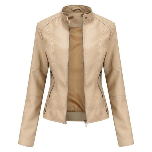Helena™ | Elegancka Kurtka Moto ze Stójką