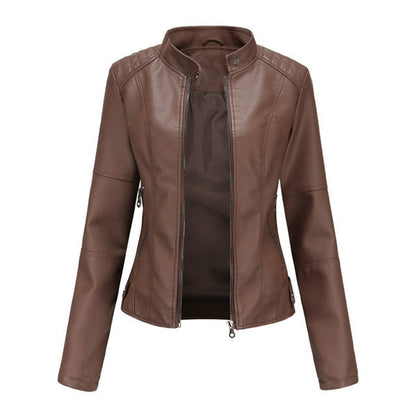 Helena™ | Elegancka Kurtka Moto ze Stójką