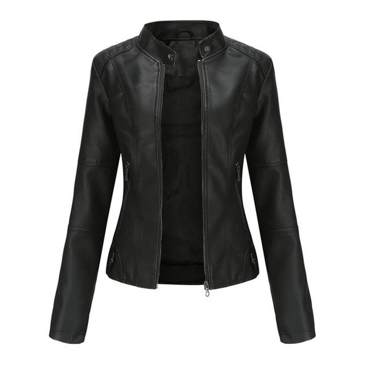 Helena™ | Elegancka Kurtka Moto ze Stójką