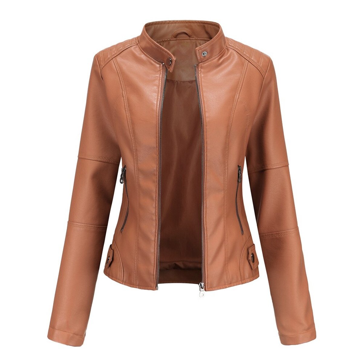 Helena™ | Elegancka Kurtka Moto ze Stójką