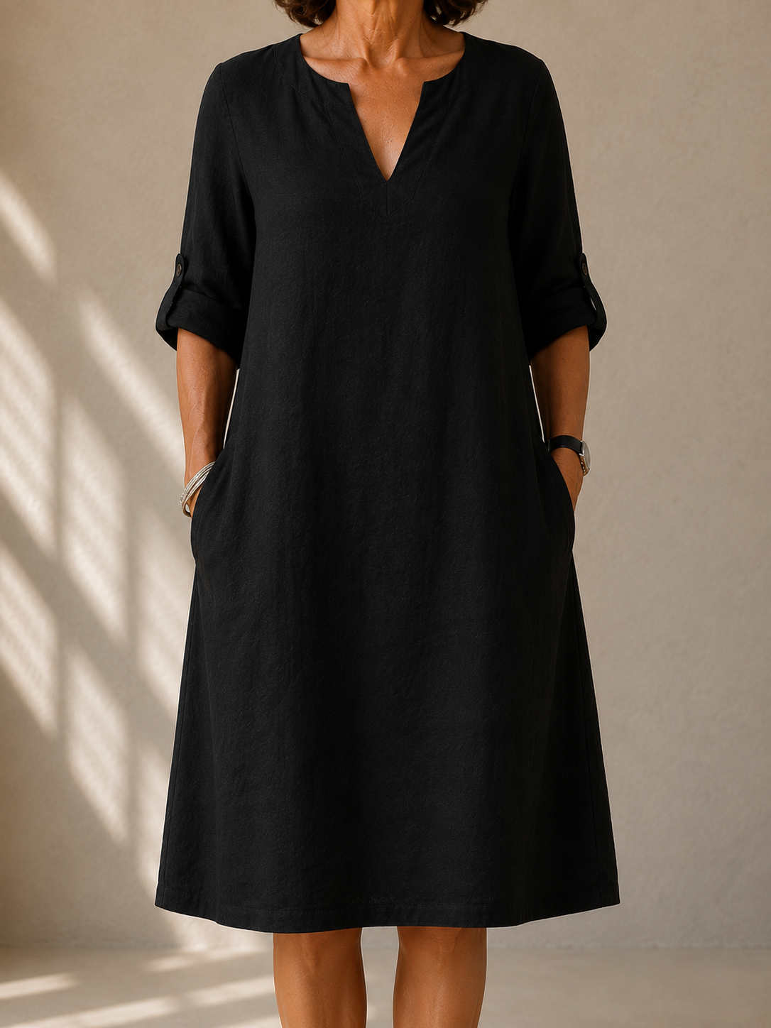 Louise™ | Elegancka Lniana Sukienka Letnia